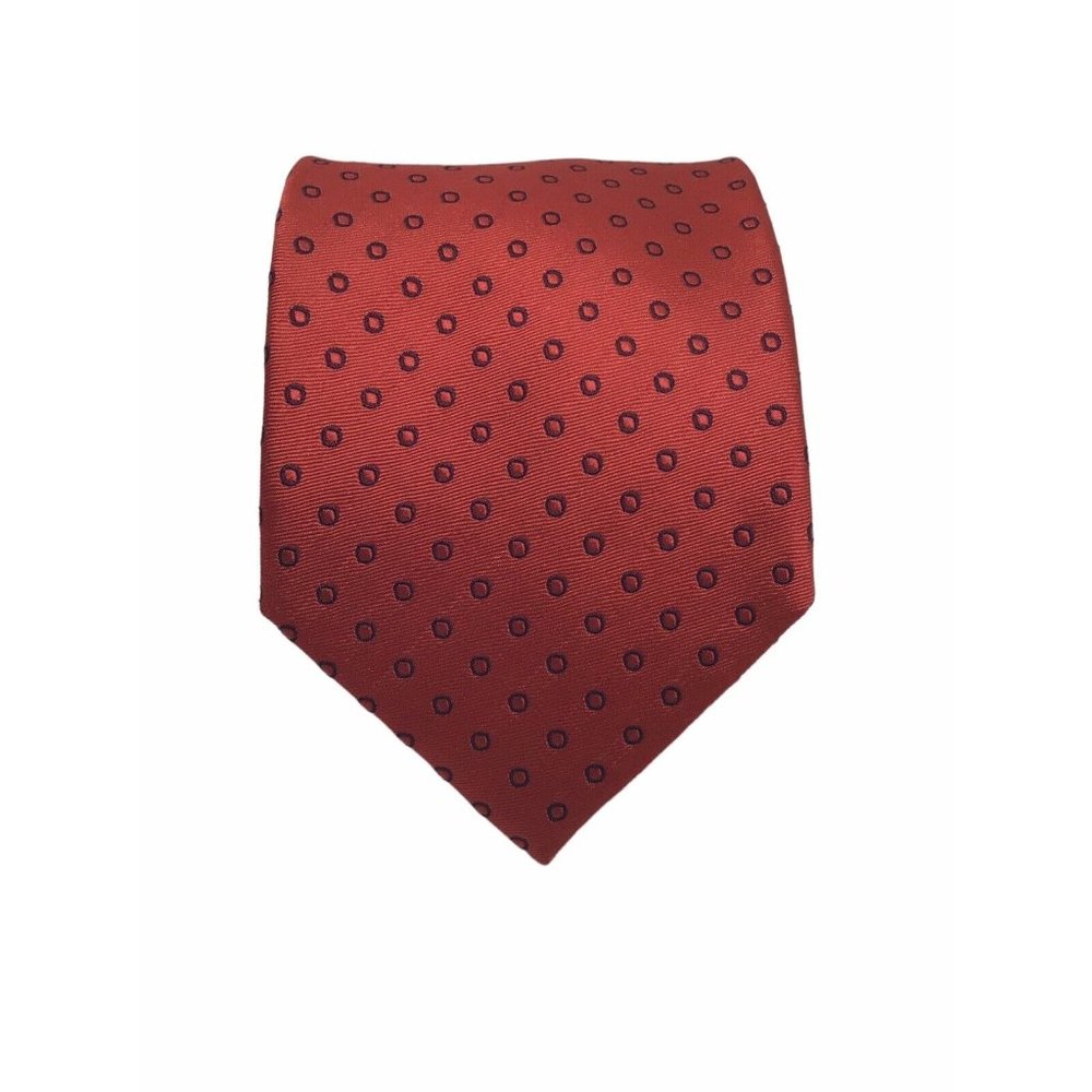 PIERRE CARDIN Red Polka Dot Silk Tie 61"/ 3".1/2 EX COND